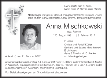 Zur Gedenkseite von Anna Mischkowski